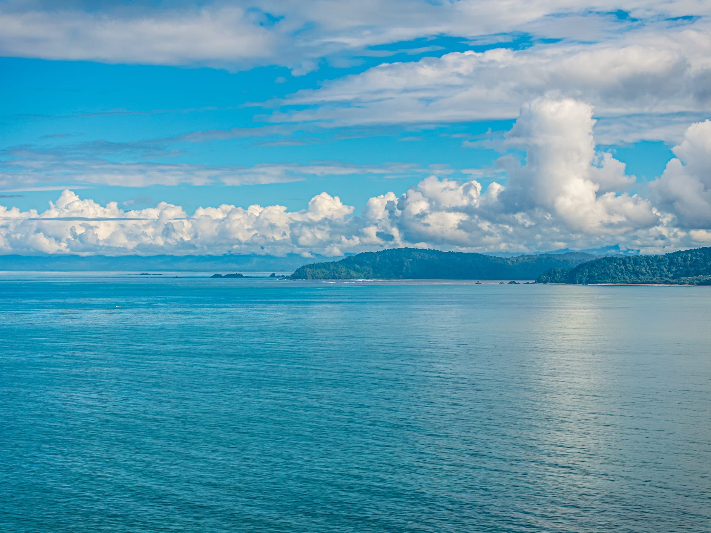 Aerial view of Drake Bay and the Osa Peninsula coastline